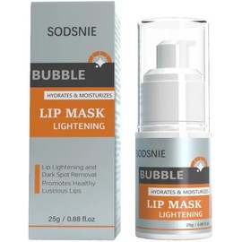 Mascarilla de Burbujas para Labios - Fórmula Aclarante y Exfoliante - Ayuda a Recuperar el Tono Natural y Rosado - Remueve Células Muertas e Impurezas - Hidratación Profunda para Labios Secos o por Fumar - 25g