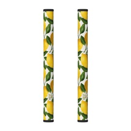 LILYDIARY Non Slip Refrigerator Handle Covers 2pcs,Neoprene Refrigerator Door Handle Covers for Fridge, Oven, Dishwasher & Microwave, Decorative Kitchen Appliance Handle Covers,Lemon Citrus Blossom