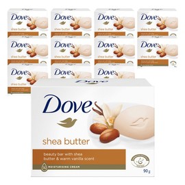 Dove Shea Butter Beauty Bar Soap Vanilla Scent, 90g, 12 Pieces / 도브 시어버터 뷰티바 비누 바닐라향, 90g, 12개입