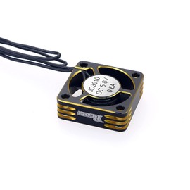 Fasizi Motor Cooling Fan RC Motor Heatsink 28000RPM ESC Cooling Fan for RC Car 1/8 1/10 1/12 Scale 540 550 Brushless Motor (Black + Gold)