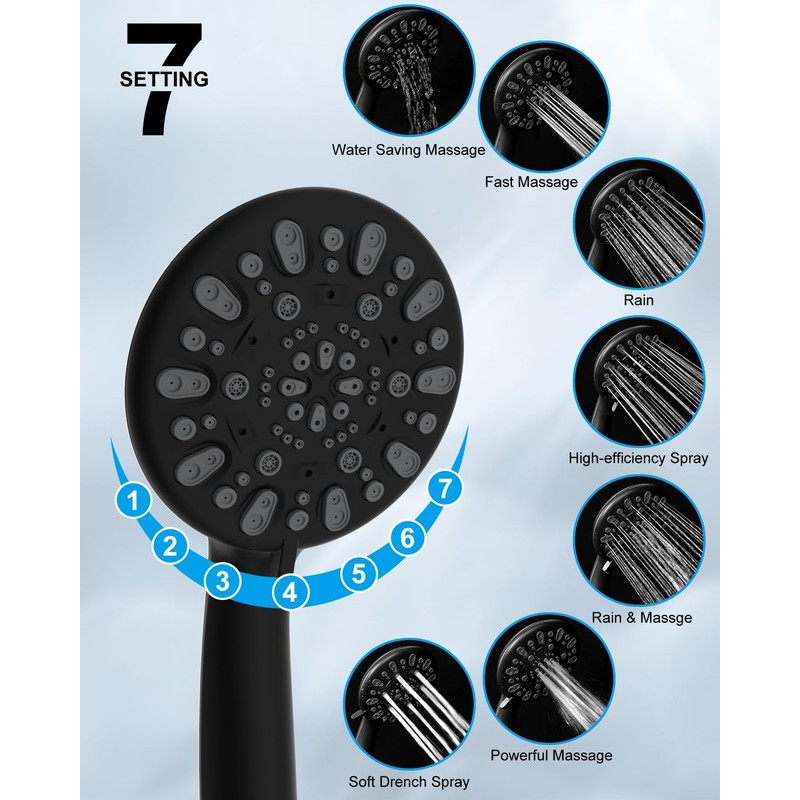 Hibbent All Metal Shower Head, 8'' High Pressure Rain Shower