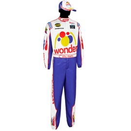 Xelyelmo Ricky Bobby Men's Costume Talladega Nights Jumpsuit Wonder Bread Costume Cosplay Party（Z3890WH,S）