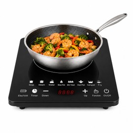 Portable Induction Cooktop, 110V Countertop Single Burner - 8 Power