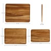 Sango Acacia Cutting Board Set with Juice Grooves and Stand,