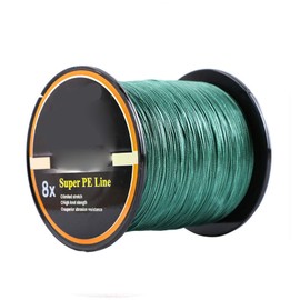 8 Strands Braided Fishing Line, Abrasion Resistant, Highly Sensitivity, Zero Stretch and High Performance, for Carp Bass Trout, 500M, Line No.1.0, 20lb, Dark Green