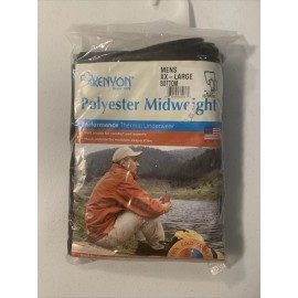 Kenyon Strata Vintage Kenyon Men’s Bottom Polyester Midweight Thermal Underwear Size XXL Black