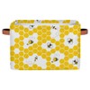 Cute Yellow Honey Bee Storage Basket Bin Geometric Honeycomb Collapsible