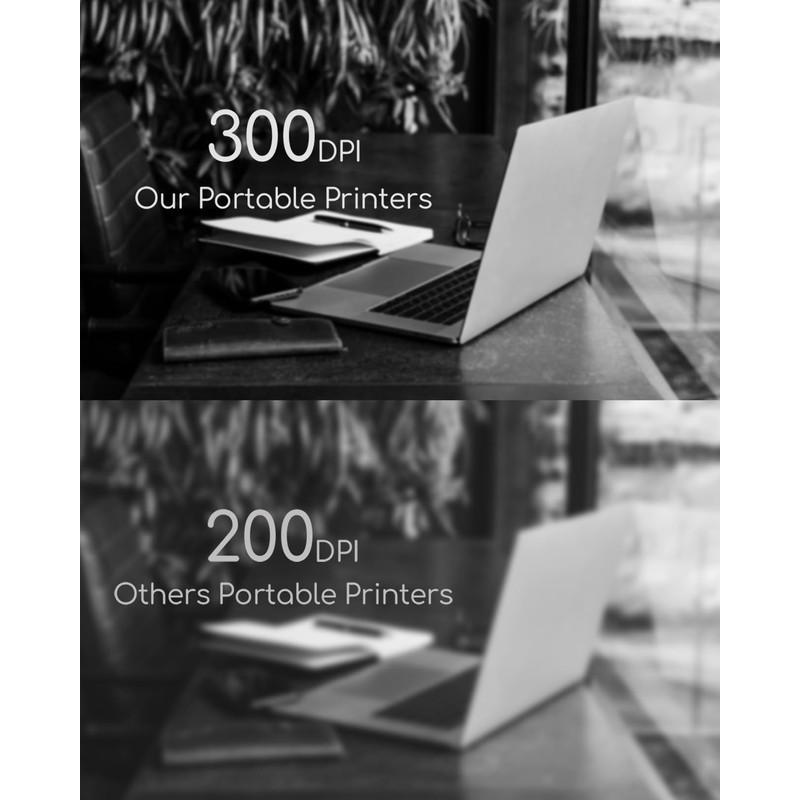 Portable Printers Wireless for Travel, Inkless Thermal Printer, Small Bluetooth