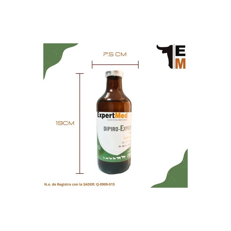 Dipirona Dipiro-expert 500 De 100ml Para Ganado - Uso veterinario