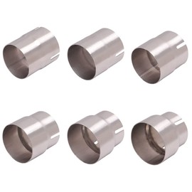 iSpchen Motorcycle Exhaust Pipe Adapter Connector Pipe Reducer Exhaust Adapter Universal Stainless Steel Exhaust Adapter Band Steel Clamps 54 mm to 51 mm Pipe Connector