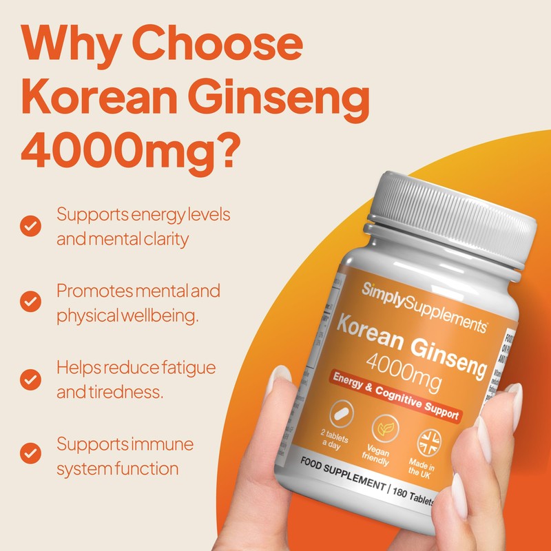 Korean Ginseng 4000mg | Supports Mental & Physical Wellbeing |
