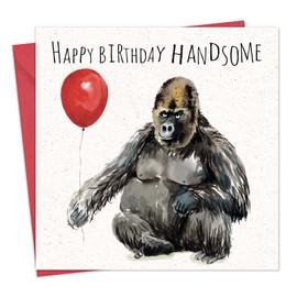 Twizler Funny Birthday Card Gorilla – Funny Cards Blank - Men Humor – Funny Birthday Cards Him – Male Birthday Cards – Happy Birthday Card - Funny Animal Birthday Cards Men - Card Men Birthday Boy