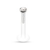 PiercedOff Bio-Flex Labret Retainer with Press Fit Clear Gem Top