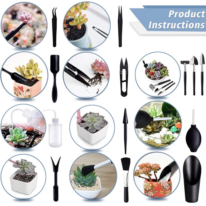 Succulent Tools, 13 Pcs Mini Garden Tool Set, Transplanting Tools