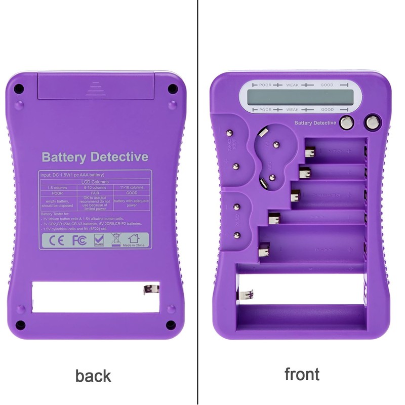 Battery Detective 12 Type Battery Tester with LCD Display, AAA