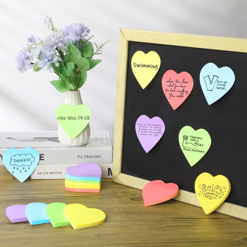 Mr. Pen- Heart Sticky Notes, 2.85"x2.85", 12 Pads, 720 Sheets,