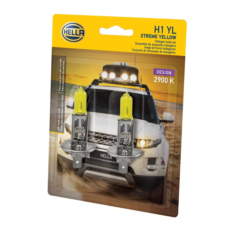 HELLA H1 YL Xtreme Yellow Bulbs, 12V, 55W