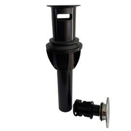 Keeney K820-72BN 1-1/4-in Plastic Push Button Sink Bathroom Drain with Overflow, Brushed Nickel