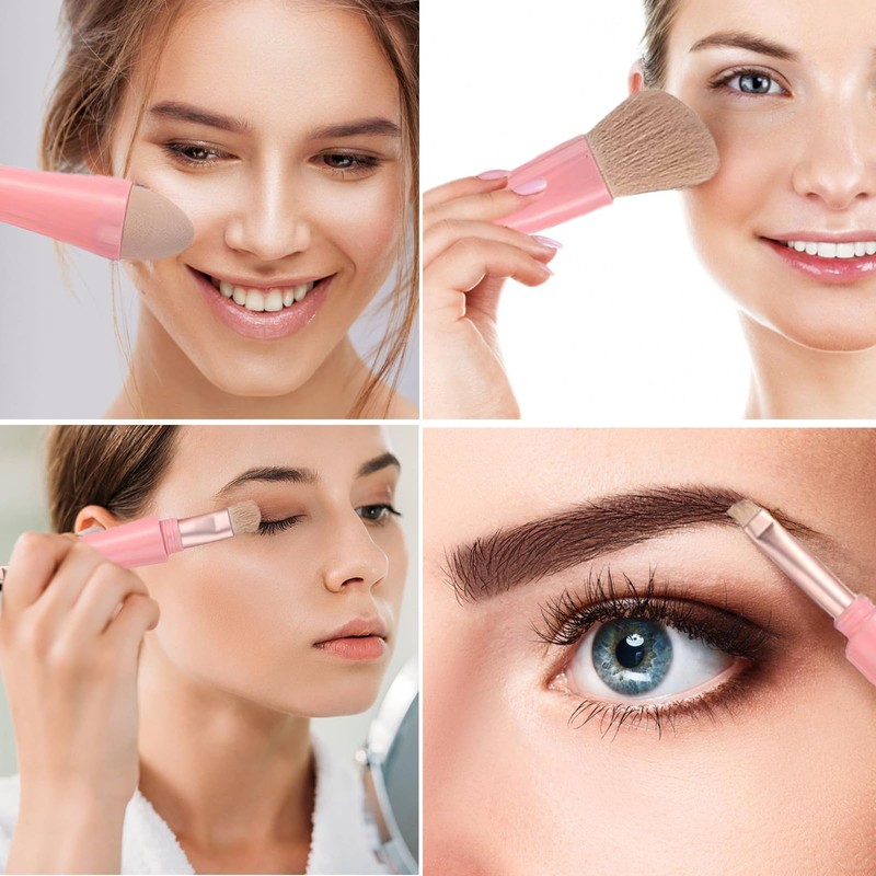 Viaje rochas para maquillaje, Brochas de Viaje, 4 en 1