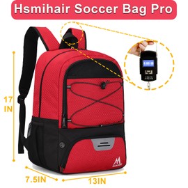 Hsmihair Soccer Bag-Soccer Backpack&Backpack for&Football Volleyball& Basketball,with Ball Compartment and Training Package