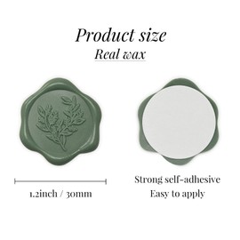 UNIQOOO Wax Seal Stickers - Eucalyptus Wedding Invitation Envelope Seal Stickers, 50 Pcs Self- Adhesive Olive Green Stickers, Perfect for Invitation, Envelopes, Gift Wrapping, Christmas