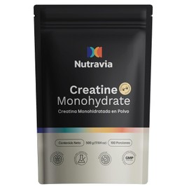 Nutravia Creatina Monohidratada 500g - Pre Entreno para Mujer y Hombre - Suplementos para el Gimnasio - Sin Sabor, Calidad Comprobada - Suplementos...