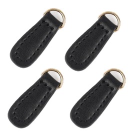 zalati Zip Puller 4pcs Zipper Pulls Leather Zip Head Fixer Tags Replacement for DIY Handbag Crossbody Bag Luggage Trouser Jacket