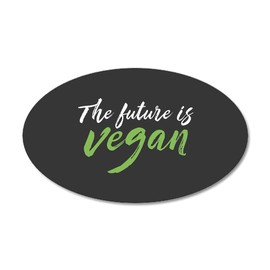 CafePress The Future is Vegan 35"x21" Oval Wall Decal, Vinyl Wall Peel, Reusable Cling
