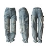 Baczoe Cargo Jeans for Women Y2K High Waisted Baggy Jeans