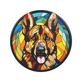 Drink Coaster Set of 6, German Shepherd Dog Mom Lover Gift,Leather Drink Coasters with Holder,6 Pack Cup/Bar/Drink Coasters for Table/Drinks/Coffee Protection Housewarming Gift