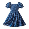 NNJXD Princess Girl Floral Summer Dress Casual Smocked Baby Girl