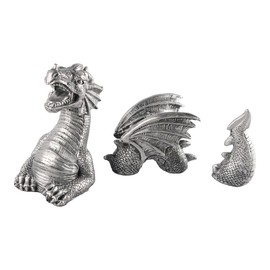 Sarini Dragon Statue Garden Decor Three Piece Flying Dragon Resin Ornament Garden Sculpture Decorative Dragon Head with Wings and Tail for Indoor Outdoor Use