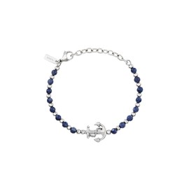 Breil Soundwave Men's Anchor Bracelet TJ3588 Steel with Blue Sodalite Stone, Alloy Steel