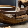 DUR Jewellery: A1597 5 Leather Bracelet Brown with Sand Element