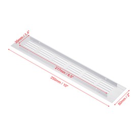 PATIKIL 10 x 2 Inch Door Air Vent Cover, 2pcs Aluminum Grille Ventilation Cover Louvered with Mounting Screws for Cabinet Wardrobe Door, Silver Tone