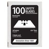 ALLWAY KBS100 3-Notch Safety Knife Blades, Rounded Point, 100 Pack