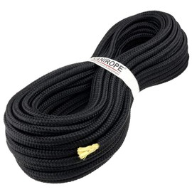 Kanirope® Polyester Rope with Aramid Core Kevlar Rope Parabraid 10 mm 10 m Black Braided
