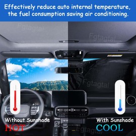 Windshield Sunshade Compatible with Toyota Land Cruiser 250 Prado J250 LC250 2024+, Folding Car Sun Shade for Front Window, Auto Sun Protection Visors Blocks UV Rays and Keeps Vehicle Cool(Black)