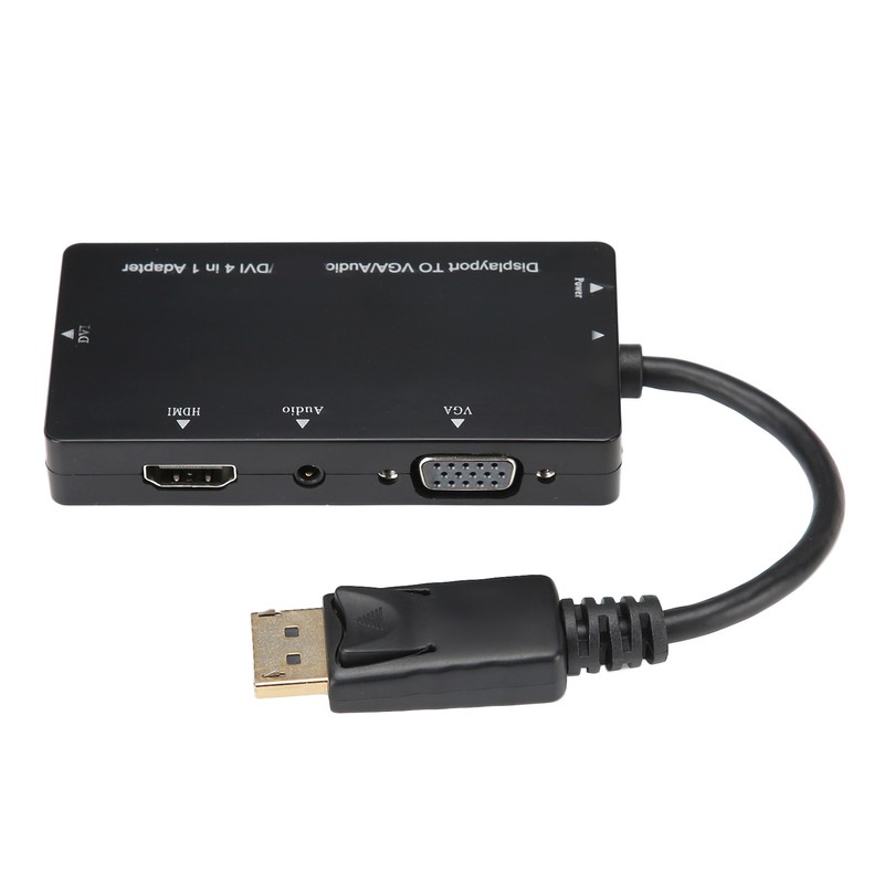 4‑in‑1 Adapter Cable Displayport to HDMI/VGA/DVI/Audio Converter Multifunction