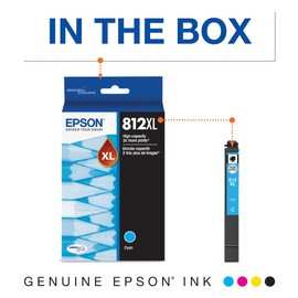 EPSON 812 DURABrite Ultra Ink High Capacity Cyan Cartridge (T812XL220-S) Works with WorkForce Pro WF-7310, WF-7820, WF-7840, WorkForce EC-C7000