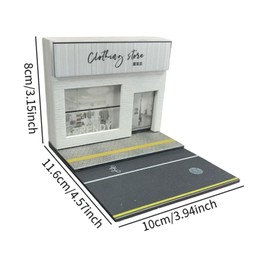 Colcolo 1/64 Diorama Display,Parking Lot Background,Car Garage Display,Photo Prop Decoration,Miniature Street Scenery Models Scenery