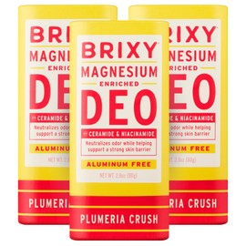 BRIXY Magnesium Deodorant, Effective Odor Control With Ceramide & Niacinamide For Skin Health, Aluminum Free, Baking Soda Free, Sensitive Skin Deodorant, Vegan, Plastic Free, Lightly Scented