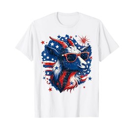 Goat USA American Flag Farmer Independence Day 4th Of July T-Shirt