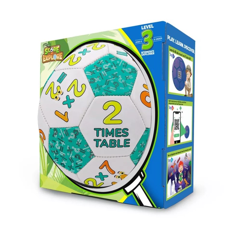 Score N' Explore Children's Learning Development Soccer Ball MULTIPLICATION 2's