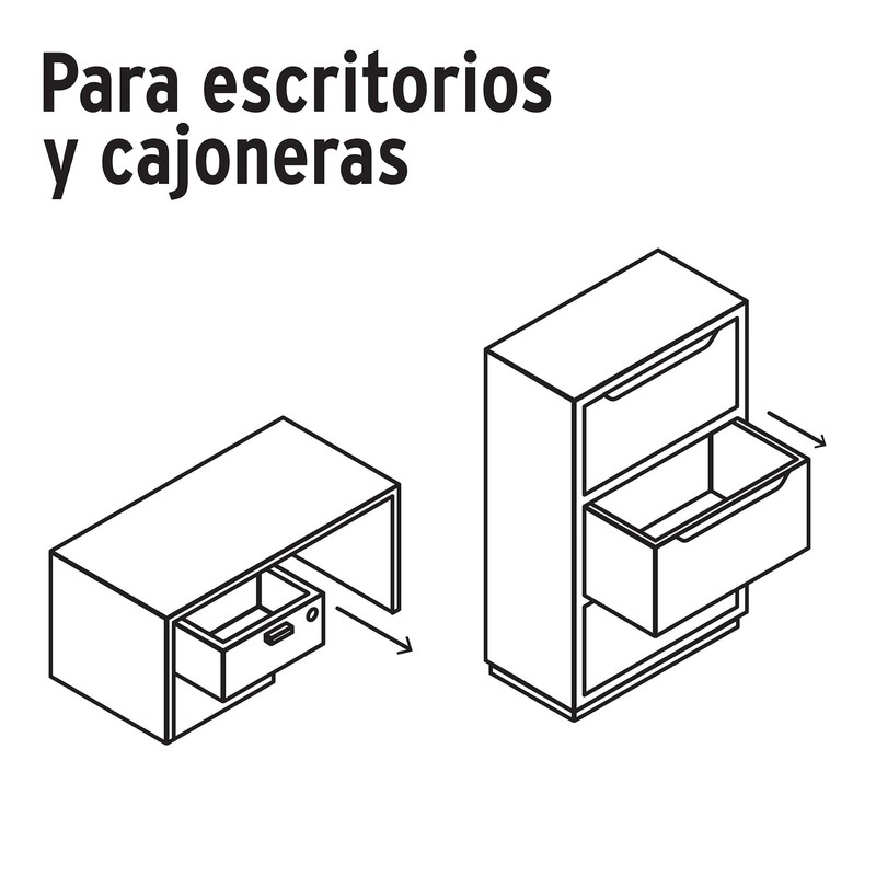 Hermex CM-21L, Cerradura para mueble, acción vertical, modelo 21, acabado