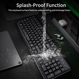 AUSDOM Y2 Wired USB Keyboard with Number Pad,Spill-Resistant,Chiclet Keyboard,Adjustable Tilt, Ergonomic Office Keyboards for Windows Mac PC Laptop,Full Size Keyboard