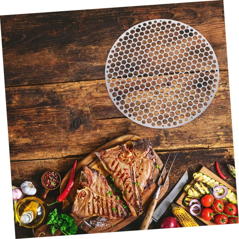 Gatuida Round Stainless Steel Grill Mesh Multi Function Barbecue Accessory