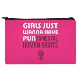 Girls Just Wanna Have Fundamental Rights Makeup Cosmetic Bag Organizer Pouch
