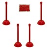 Mr. Chain 71305-4 Red Plastic Stanchion Kit with 30" of