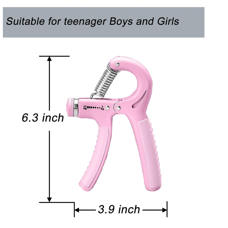 Strengthener Hand Grip Pink Kid Boys Girls Teenager Strength Trainer